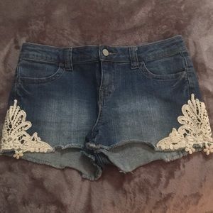 Tinsel denim shorts